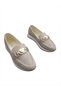 Ultra Luxury Summer Shoes with Full Orthopedic Soles and Heart Buckle, Daily Denim Beige Women's Ballerina Shoes - 3