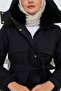 Women's Fur Detailed Belted Montana Fabric Coat - 5