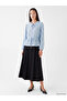 Ozmarka New Season Blue Tie-Neck Polka Dot Ruffle Blouse - 2