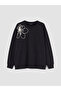 Ozmarka New Season Black Large Size Embroidered Women's Sweatshirt - 3