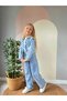 Girl's 3-Piece Combination Heart Embroidered Denim Jacket and Pants Set and Combed Cotton - 3