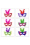 Feathered Colorful Cardboard Party Mask – 6 Colors - 2