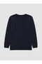 Ozmarka New Season Navy Blue Crew Neck Patterned Women's Knitwear Sweater - 6