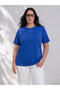 Blue Plus Size 100% Cotton Women's T-Shirt