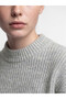 Vizyon New Season Gray Crew Neck Oversize Women's Knitwear Sweater - 3