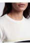 Ozmarka New Season Ecru Crew Neck Striped Women's Knitwear Sweater - 3