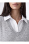 Ozmarka New Season Gray Shirt Collar Women's Knitwear Sweater - 3