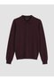 Lcwaikiki Classic Claret Red Polo Collar Women's Knitwear Sweater - 4