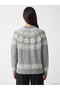 Özmarka New Season Gray Patterned Women's Knitwear Sweater - 4