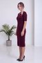 Women's Knitwear Collar Accessory Short Sleeve Midi Dress Anthracite, Burgundy, Beige - 6