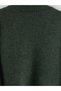 Khaki v-neck women's knit cardigan - 8