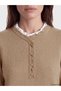 Vizyon New Season Beige Ruffled High Collar Women's Knitwear Sweater - 3