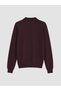 Lcwaikiki Classic Claret Red Polo Collar Women's Knitwear Sweater - 6