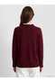 Nevavm Lcw Grace Burgundy Ruffled High Neck Women's Knitwear Sweater with Difference - 4