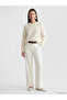 Ozmarka New Season White Crew Neck Diamond Patterned Women's Knitwear Sweater - 2