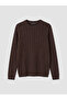 Lcw Modest Brown Hair Braid Patterned Women's Knitwear Sweater - 5