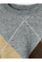 Özmarka New Season Gray Diamond Patterned Women's Knitwear Sweater - 5