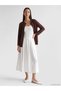 Brown Crew Neck Women's Knitwear Cardigan - 2