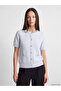 Özmarka New Season Blue Self-Patterned Women's Knitwear Cardigan