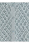 Özmarka New Season Blue Crew Neck Openwork Women's Cardigan - 6