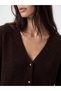 Ozmarka New Season Brown V-Neck Lace Detailed Women's Knitwear Cardigan - 3