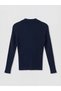 Ozmarka New Season Navy Blue Polo Collar Women's Knitwear Cardigan - 6