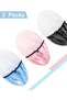 3Pcs Reusable Double Layer Satin Lined Shower Cap, Waterproof Bath Cap with Soft Satin Inter - 2