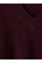 Vizyon New Season Plum V-Neck Women's Knitwear Sweater - 7
