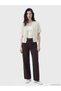 Vizyon New Season Ecru Crew Neck Openwork Women's Knitwear Cardigan - 2