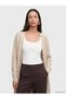Özmarka New Season Beige Shawl Collar Oversize Women's Knitwear Cardigan