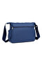 Lightweight Fabric Medium Size Multi-Pocket Women's Messenger Crossbody Bag Navy Blue - 3