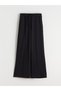 Özmarka New Season Black Wide-Leg Women's Sweatpants with Elastic Waist - 5