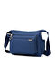 Lightweight Fabric Medium Size Multi-Pocket Women's Messenger Crossbody Bag Navy Blue - 2