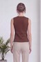 Women's Sleeveless Knitwear Buttoned V-Neck Classic Vest White, Black, Brown, Green - 7