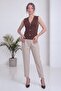 Women's Sleeveless Knitwear Buttoned V-Neck Classic Vest White, Black, Brown, Green - 3