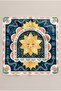 Navy Blue Sun and Stars Pattern Scarf Bandana 50X50 cm