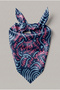 Navy Blue Fuchsia Slogan Wave Pattern Scarf Bandana 50X50 cm - 3