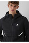 Men's Black Hooded Jacket Jet Black Jacket - 2