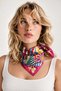 Fuchsia Colored Geometric Horse Pattern Scarf Bandana 50X50 cm - 2