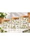 3-Piece Daisy Patterned Glass Jar Set, Bamboo Vacuum Lid, Tea Coffee Sugar Food Storage Container, 3 Different Sizes - 8