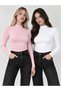 Set of 2 95% Cotton Half Turtleneck Sweat-Proof Breathable Long Sleeve Slim T-Shirts
