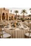 Anadu Heavy Duty Round Buffet Table Cloth for Buffet, Party, Wedding, Beige, 3 m - 5