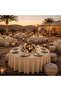 Anadu Heavy Duty Round Buffet Table Cloth for Buffet, Party, Wedding, Beige, 3 m - 2