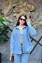 Stone Embellished Double Pocket Denim Jacket Shirt Sun499 - 2