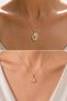 316L Steel Gold Flower and Seashell Figured Openable Cover Necklace 2-Piece Jewelry Set Tarnish-Free Antiallergic Women's Necklace - 3