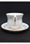 Bone China Blue Flower Wreath Cup 2 Pieces 170 ml - 2