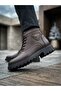 Men's Brown Fur Lined Lace-Up Zippered Light Sole Men's Winter Boots Tge230735 - 2