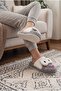 Women's Gray Plush Tongue-Out Frog House Slippers / Cute Character Plush Slippers - 3