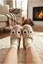 Women's Mink Smiling Frog Design Plush House Slippers - Cute Soft Winter Indoor Slippers - 3