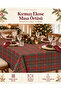 Red Scottish Plaid Patterned Christmas Tablecloth - 3